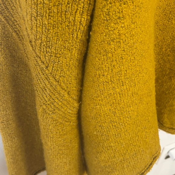 Free People Lovely Lines Pullover Wool Sweater Mustard Sunstone Combo SZ Medium - Picture 6 of 14